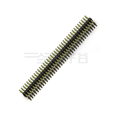 Pitch 2.54mm 90°双排 DIP 单塑排针 PC:3.0 2X39Pin 黑色 镀全金G/F